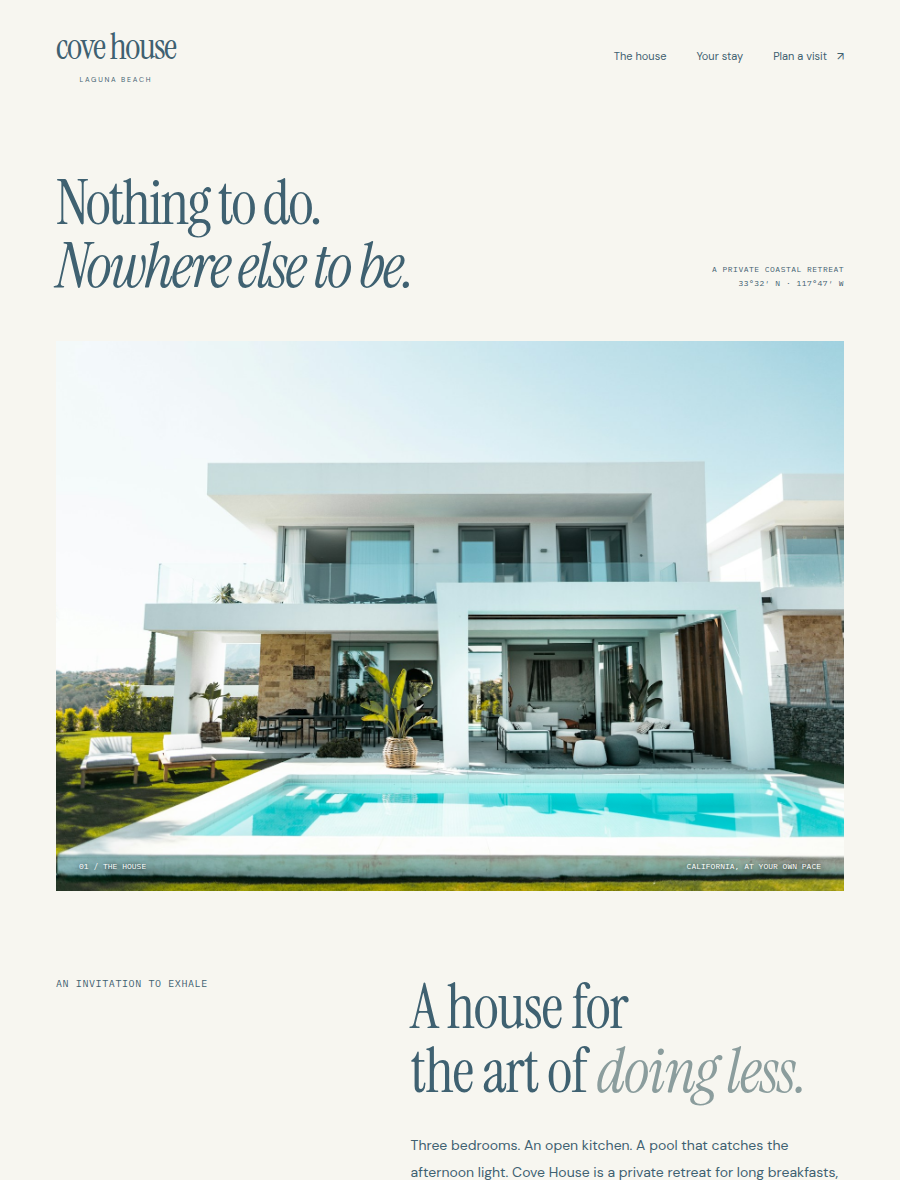 Screenshot of Cove House