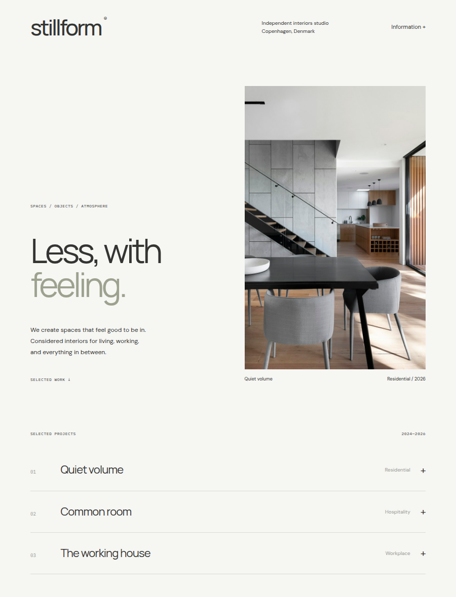 Screenshot of Stillform