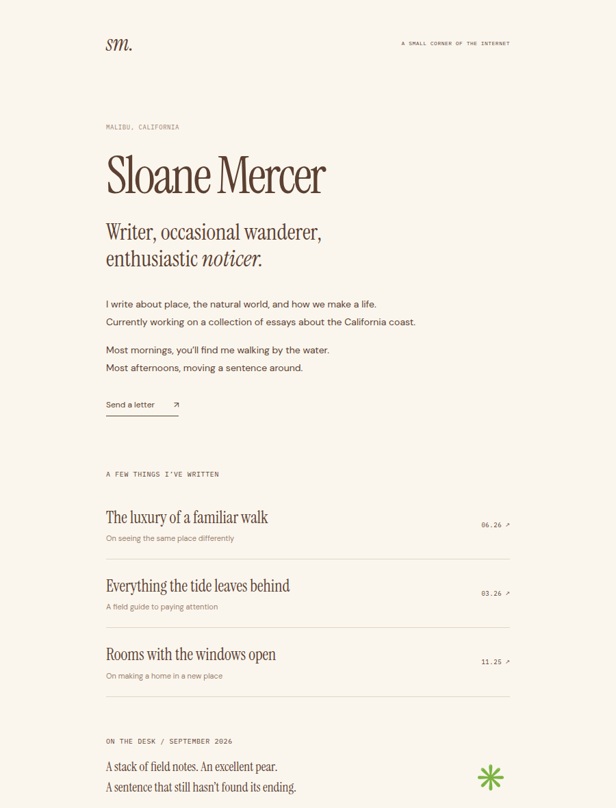 Screenshot of Sloane Mercer